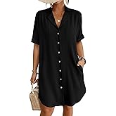Bsubseach Womens Bathing Suit Cover Ups Bikini Swimsuit Coverup for Women 2026 Button Down Beach Dress Shirt
