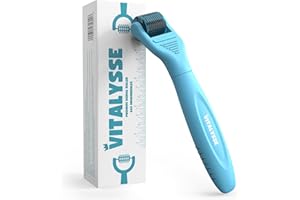 Under Eye & Face Derma Roller – Vitalysse 0.25mm Titanium Microneedling Tool for Dark Circles, Puffy Eyes, Fine Lines– CE & RoHS Certified, Replaceable Head - Safe for Delicate Skin