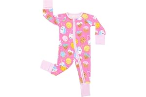 Little Sleepies Zipper Pajamas for Baby Boys & Baby Girls, Viscose Derived from Bamboo Toddler PJs, Snug Fit, 2-Way Zipper