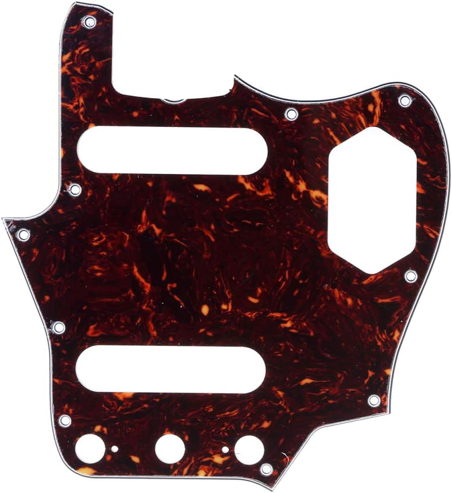 Musiclily Pro 10-Hole 65 60s Vintage Style Guitar Pickguard for Fender American Jaguar 4Ply Tortoise Shell