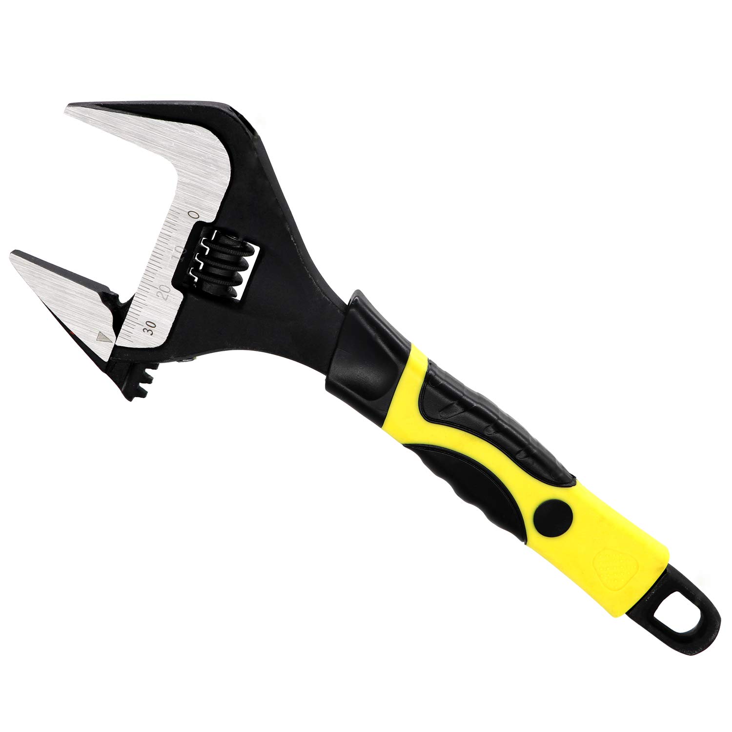 GETUPOWER8-Inch Adjustable Wrench, Black Oxide Finish, 1.5-Inch Wide Opening Plumbing Wrench, Drop Forged Cr-V, SAE and Metric Scale Marked Pipe forceps