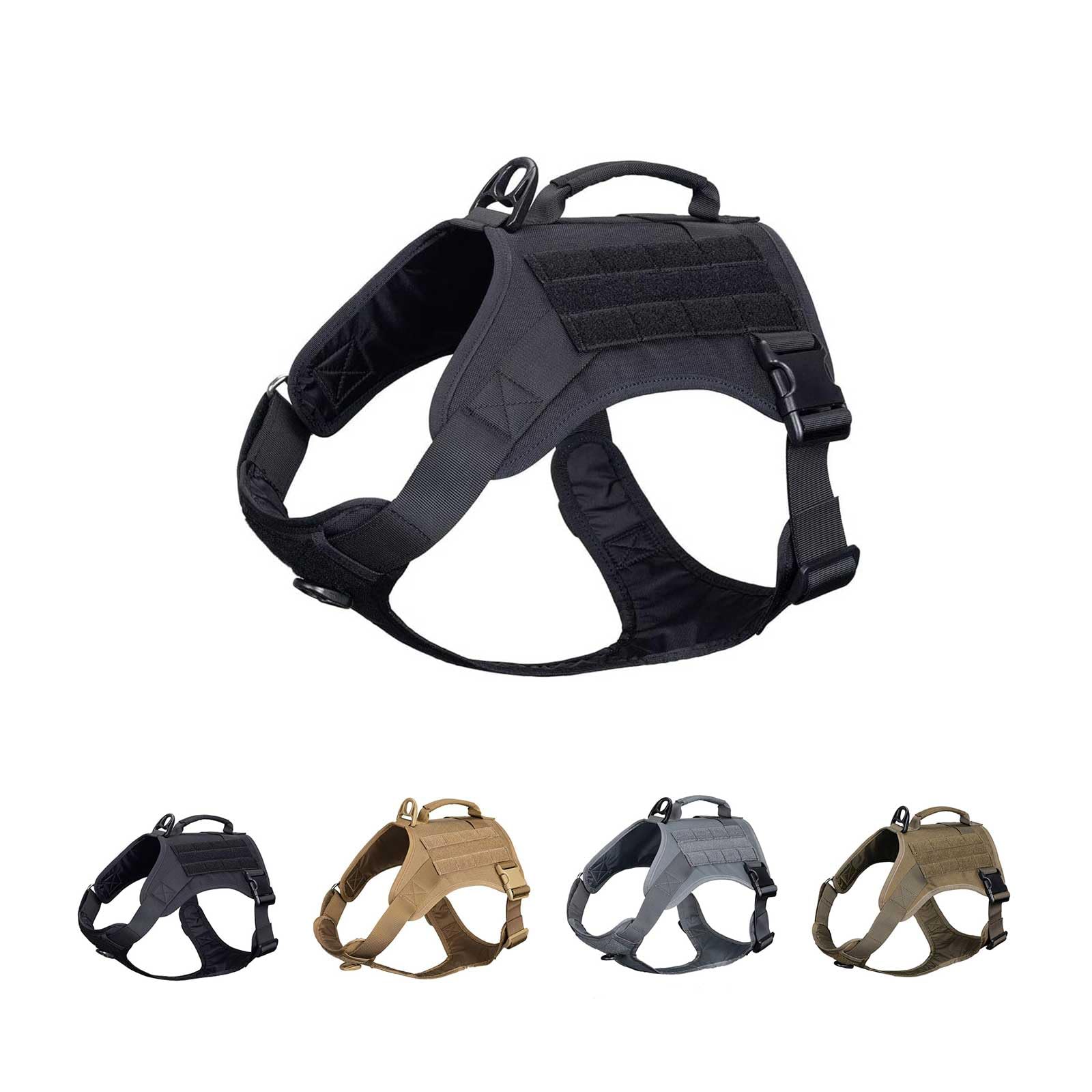 EXCELLENT ELITE SPANKER Military Dog Harness Adjustable Training Harness with Handle No Pull Dog Harness for Small Medium Large Dogs(Black-M)