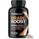Brain Booster Supplement for Focus - Clinically Validated Nootropics Brain Support Supplement with Bacopa Monnieri Extract & Patented goBHB for Cognitive Support - 3rd Party Tested (30 Servings)