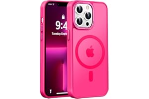 Newfuture Designed for iPhone 13 Pro Max Case with Magnetic [13 FT Military Drop Protection] [Compatible with Magsafe] Slim Translucent Matte Shockproof with Anti-Fingerprint Phone Case, Hot Pink