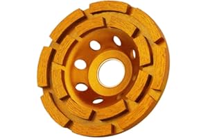 ZIMPTY Diamond Concrete Grinding Wheel for Polishing and Cleaning Stone Concrete Surface, Cement, Marble, Rock, Granite, and Thinset Removing, Angle Grinder Wheels Cup (4-Inch Double Segment Row)