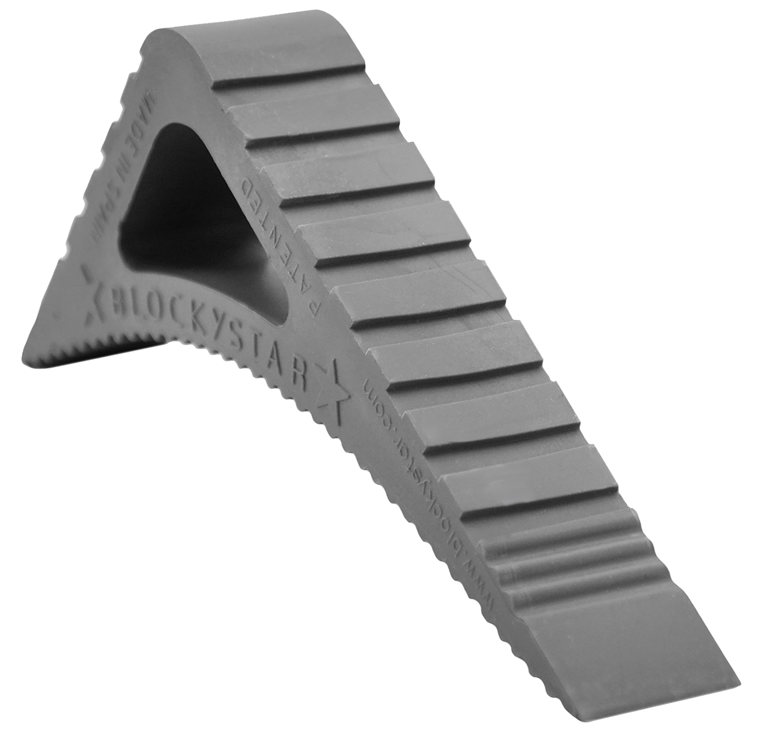 Blockystar Rubber Door Stopper & Window Wedge, Award Winning Decorative Doorstop, Multi-Surface Door Stoppers for Home, Office, Schools, Made in Spain, Gray