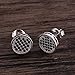 Tarsus Round Black Large Cubic Zirconia Stud Earrings for Men Women, 18k Gold Plated 10mm