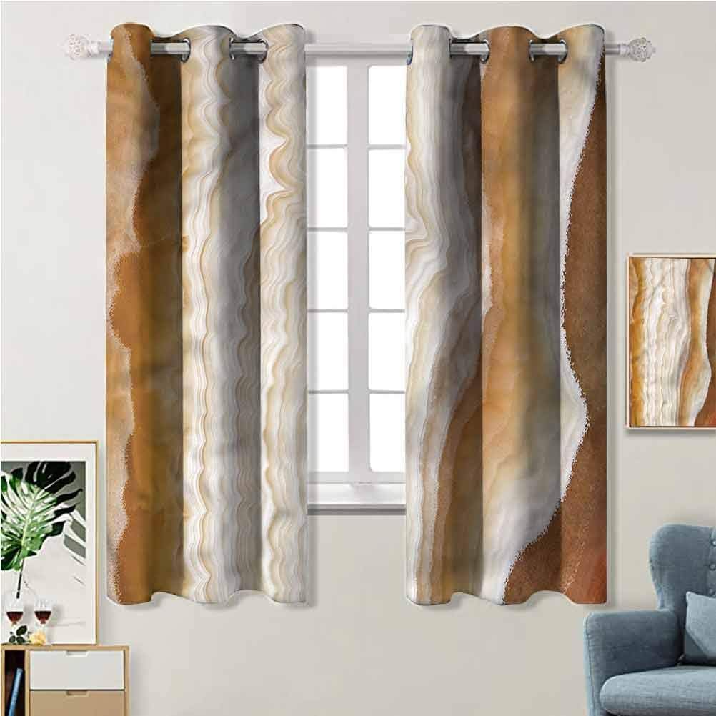 Marble,Wavy Marble Effect Modern Print Curtains Blackout Curtains