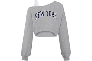 Ecolala Girls Off The Shoulder Sweatshirt Asymmetrical Long Sleeve Cute Crop Tops