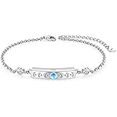 DAOCHONG Sterling Silver Forever in My Heart CZ Cremation Urn Locket Memorial Ashes Holder Bangle Urn Keepsake Bracelet 7+2"