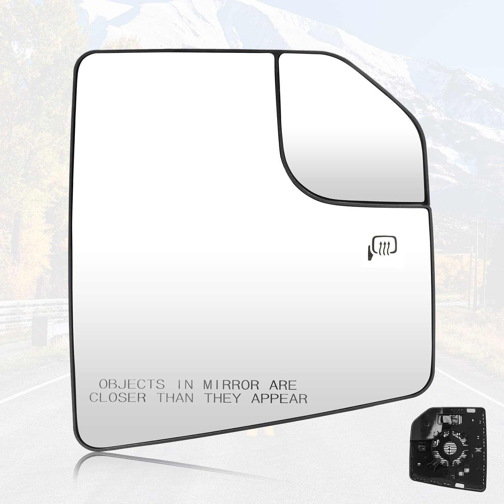 Photo 1 of Youxmoto Fit for Ford F150 2015-2020 Passenger Right Side Heated Mirror Glass, Compatible with Ford F-150 2015 2016 2017 2018 2019 2020 Side View Convex Mirror Glass, Fit FL3Z17K707A
