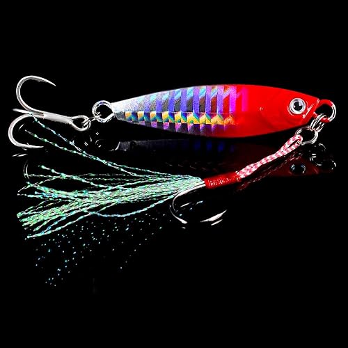 30g Slow Jigging Lures - UV Coated, With Treble & Assist Hooks, For Tuna, Grouper, Bass (7 Or 6 Pcs) - View #10