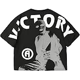 VIPWOLF Men's Figure Y2K Graphic Tee Shirt Vintage Short Sleeve Crew Neck Streetwear Novelty T-Shirts