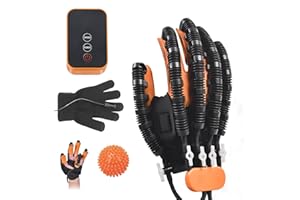 GENDOING Rehabilitation Robot Glove for Stroke Patient, Hand Stroke Recovery Equipment with Portable Belt, USB Chargeable Fingers Strength Training Device for Hemiplegia, Adjustable Speed and Strength