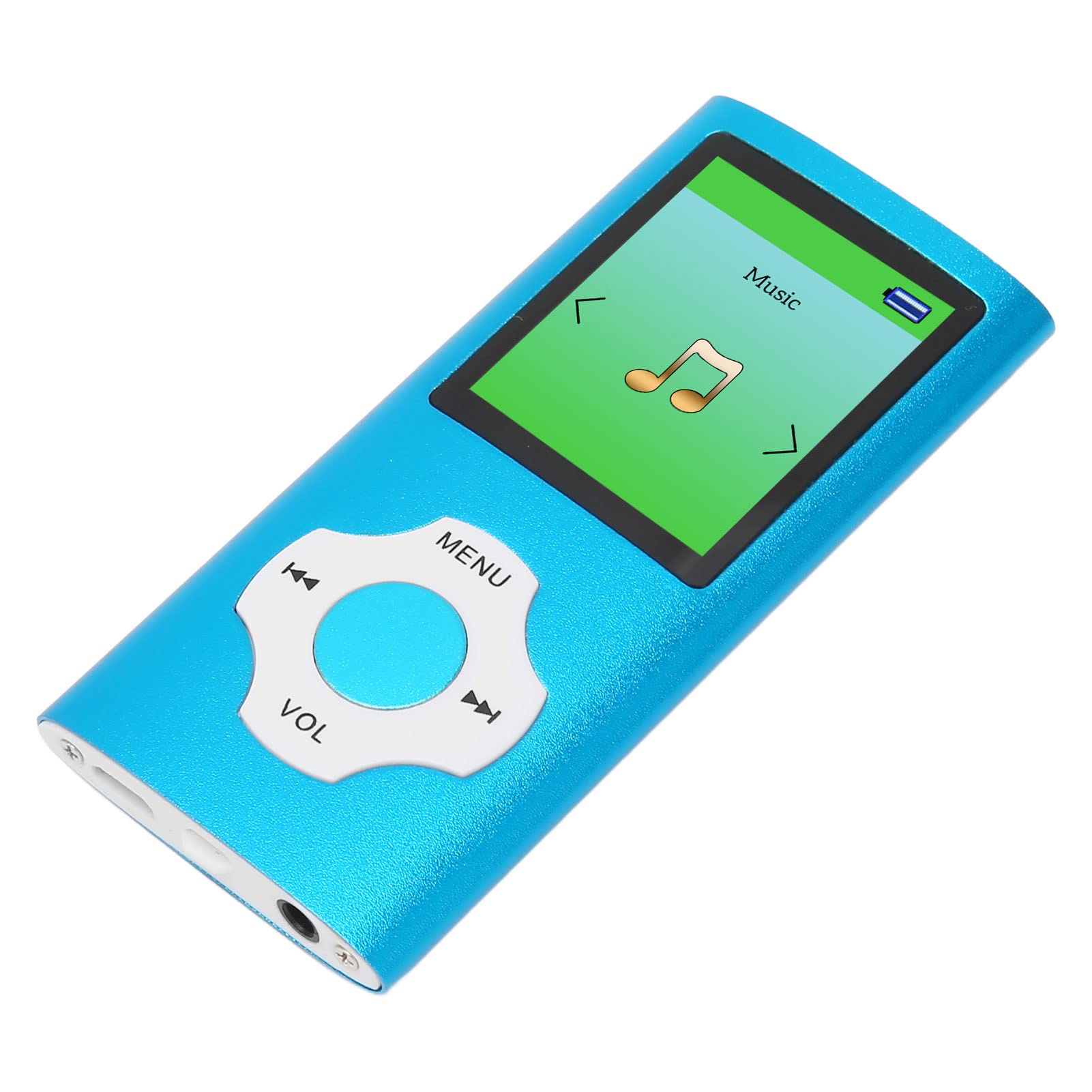 Focket MP3 Player with Bluetooth, 1.8 Portable HiFi Music Player Digital LCD Lossless Music Player with FM Radio, Recorder, Ebook, Image Viewer, Supports Up to 64GB, Earphones Included (Sky Blue)