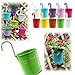 ISWEES 10 Pieces Metal Iron Hanging Flower Pot, Balcony Garden Plant Planter,Home Decor - Assorted Colors