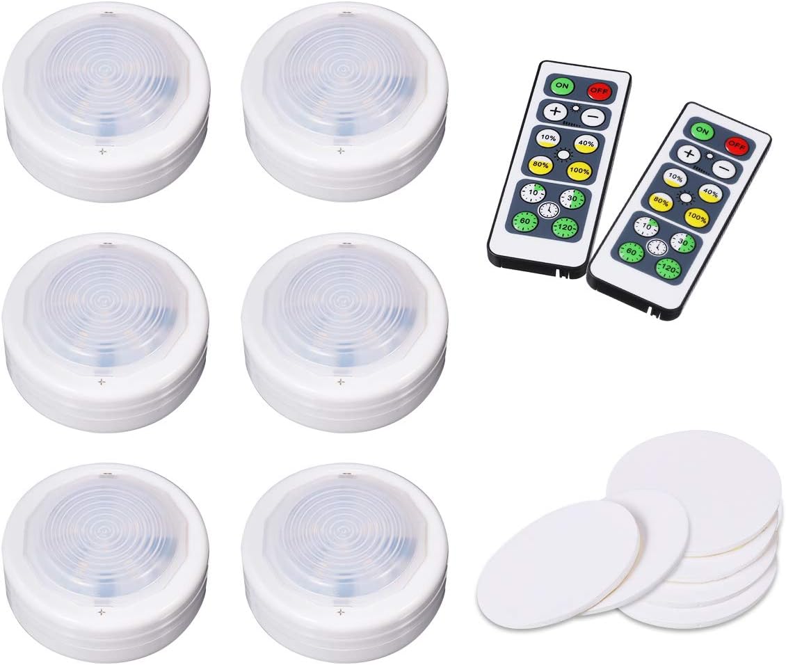 Under Cabinet Lights Elfeland Led Closet Lighting Dimmable Batteries Powered Wardrobe Cupboard Lights Wireless Atmosphere Night Light With Remote Controls Ideal For Kitchen Bookcase Showcase Spotlights Spotbars Wall Spotlights