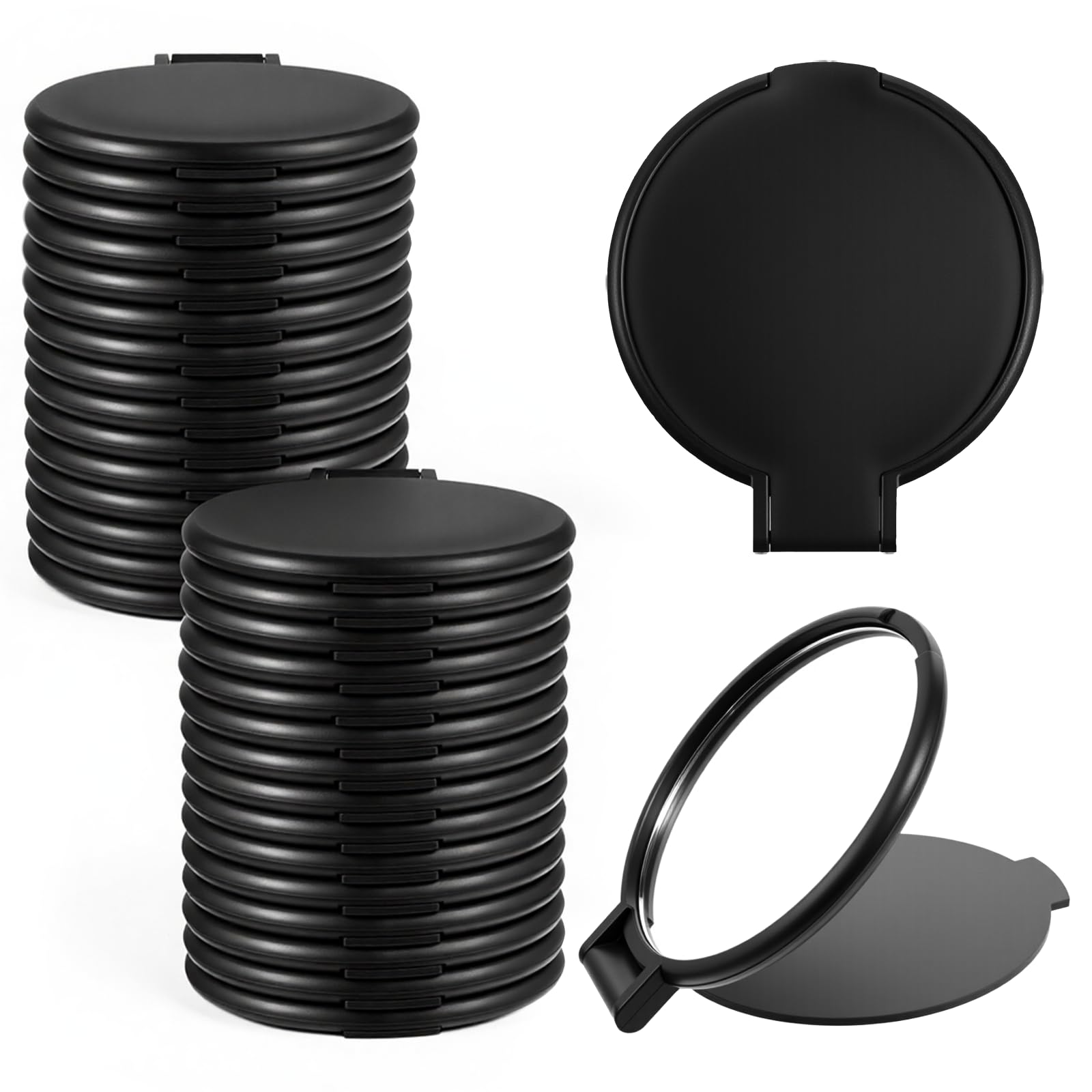 Photo 1 of LIQWEI 80Pcs Mini Folding Mirror for Purse, Round Makeup Mirror Portable Pocket Compact Travel Small Mirrors Mini Gifts for Women Adult Coworker Friends Halloween Christmas (2.5Inch, Black)