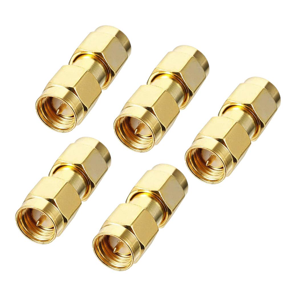TengKo 5 Pack SMA Male to SMA Male RF Coaxial Adapter Connector