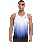 Sanken Men's Seamless Running Tank Tops Ultra Lightweight Marathon Singlets Breathable Race Vests Quick Dry Sleeveless Shirt
