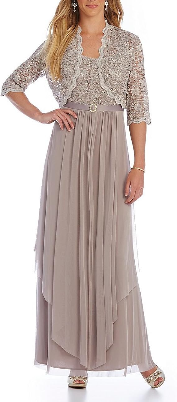 r&m richards silver dress