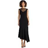 Maggy London Women's Cap Sleeve Illusion Fit and Flare Midi Dress
