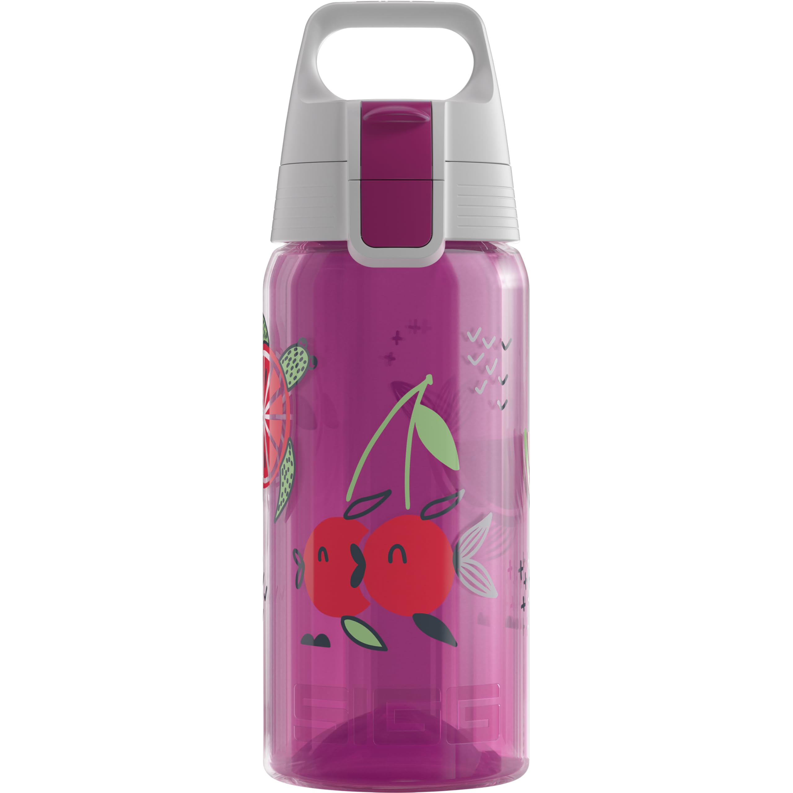 Sigg - Sports Water Bottle For Kids - Viva One Swimming Fruits - Suitable For Carbonated Drinks - Leakproof - Dishwasher Safe - BPA Free - School & Bike - Pink - 0.5L — image 1