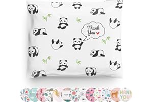 A LA MODE MAILERS TOPPED WITH STYLE. Poly Mailers 10x13 100 Pack | Self-Sealing Shipping Bags Envelopes for Small Business | Waterproof Durable Packaging | Thank You | Panda Animal Love Cute | à la mode Mailers
