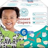 Honest Baby Diapers, Club Box, T-Rex & Breakfast, Size 6, 44 Count