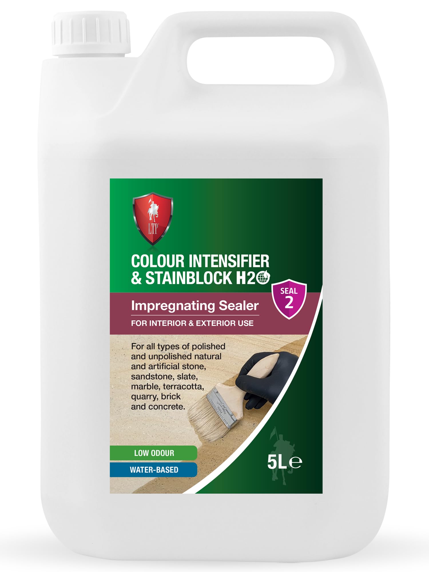 LTP Colour Intensifier & Stainblock H20 Waterbased impregnating sealer - Provides an enhanced natural finish for all types of natural and artificial stone (5 Litre Bottle)