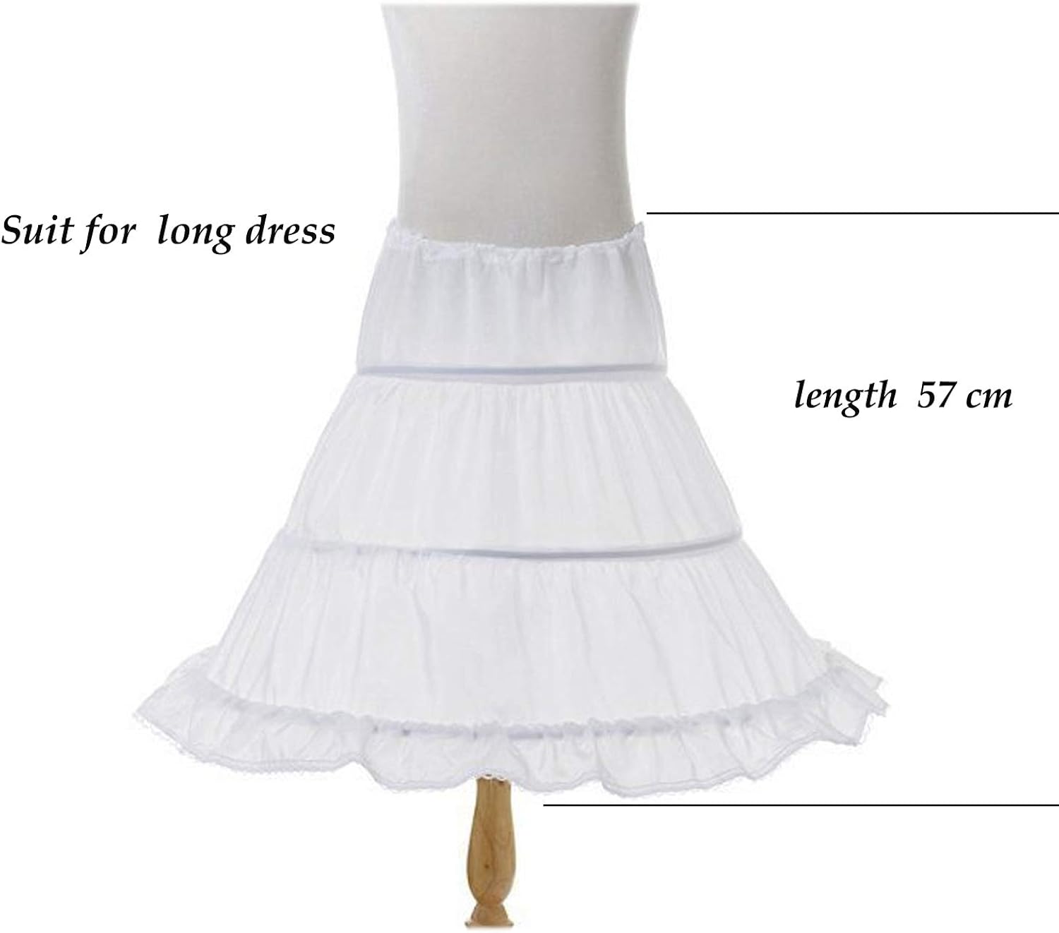 NNJXD Girls Fluffy Petticoat Wedding Birthdays Dresses Crinoline Prom Underskirt Bustle, White 30 - Image 4