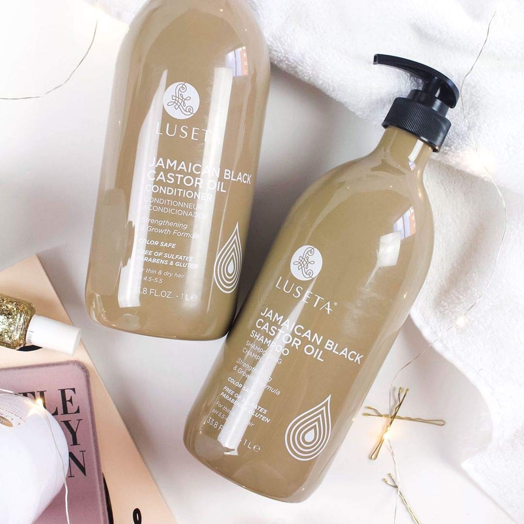 Luseta Jamaican Black Castor Oil Shampoo and Conditioner Strengthening for Thinning and Dry Hair with Natural Ingredients Nourish Hair Scalp Sulfate Free