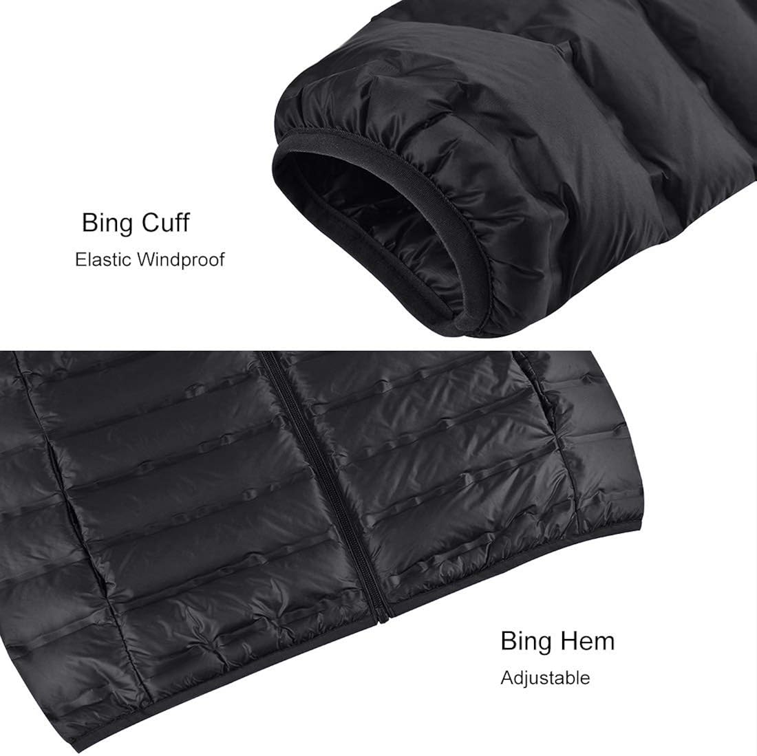 Lesmart Mens Down Puffer Jacket Lightweight Packable Winter Quilted Coat Warm Casual Outdoor: Clothing