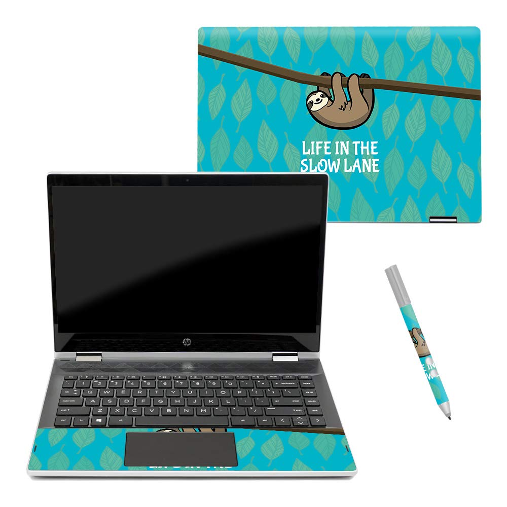 MightySkins Skin for HP Pavilion x360 14'' (2018) - Slow Sloth Protective, Durable, and Unique Vinyl Decal wrap Cover | Easy to Apply, Remove, and Change Styles | Made in The USA by MightySkins