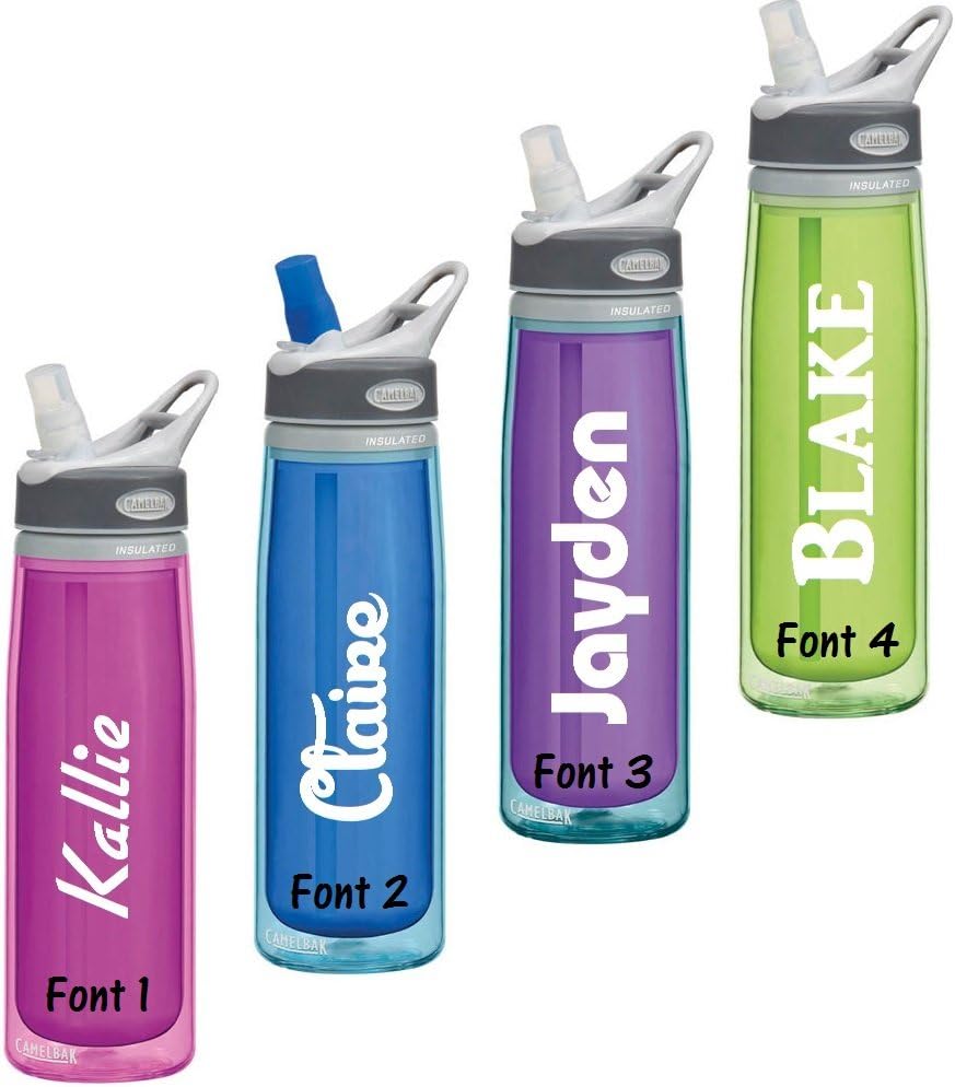 NAME Decal Font #1 - Flo. White or choose from 15 colors. No background. Bottle not included. Made by Maple Creek