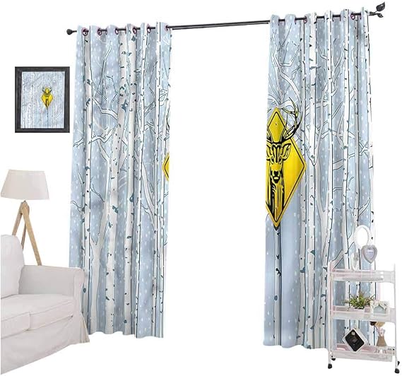 Aishare Store Blackout Window Curtain, Hunting,Attention Deer, 96