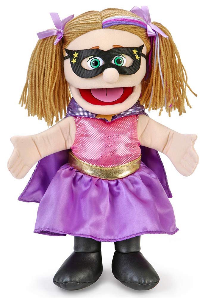SiLLy puppets Superhero Hand Puppet, Peach Girl, 40 cm, Plush