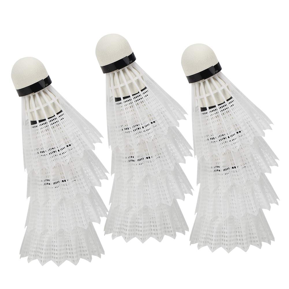 12 Pcs Plastic Badminton Shuttlecocks Advanced Nylon Feather Sports Badminton Composite Cork Ballhead Training Sports Shuttlecock High Speed Plastic Badminton Birdie for Outdoor Indoor(Badminton)