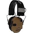 Walker's Razor Slim Ultra Low Profile Compact Design Adjustable Range Shooting Hunting Hearing Protection Electronic Earmuffs, Battle Brown - Patriot Series