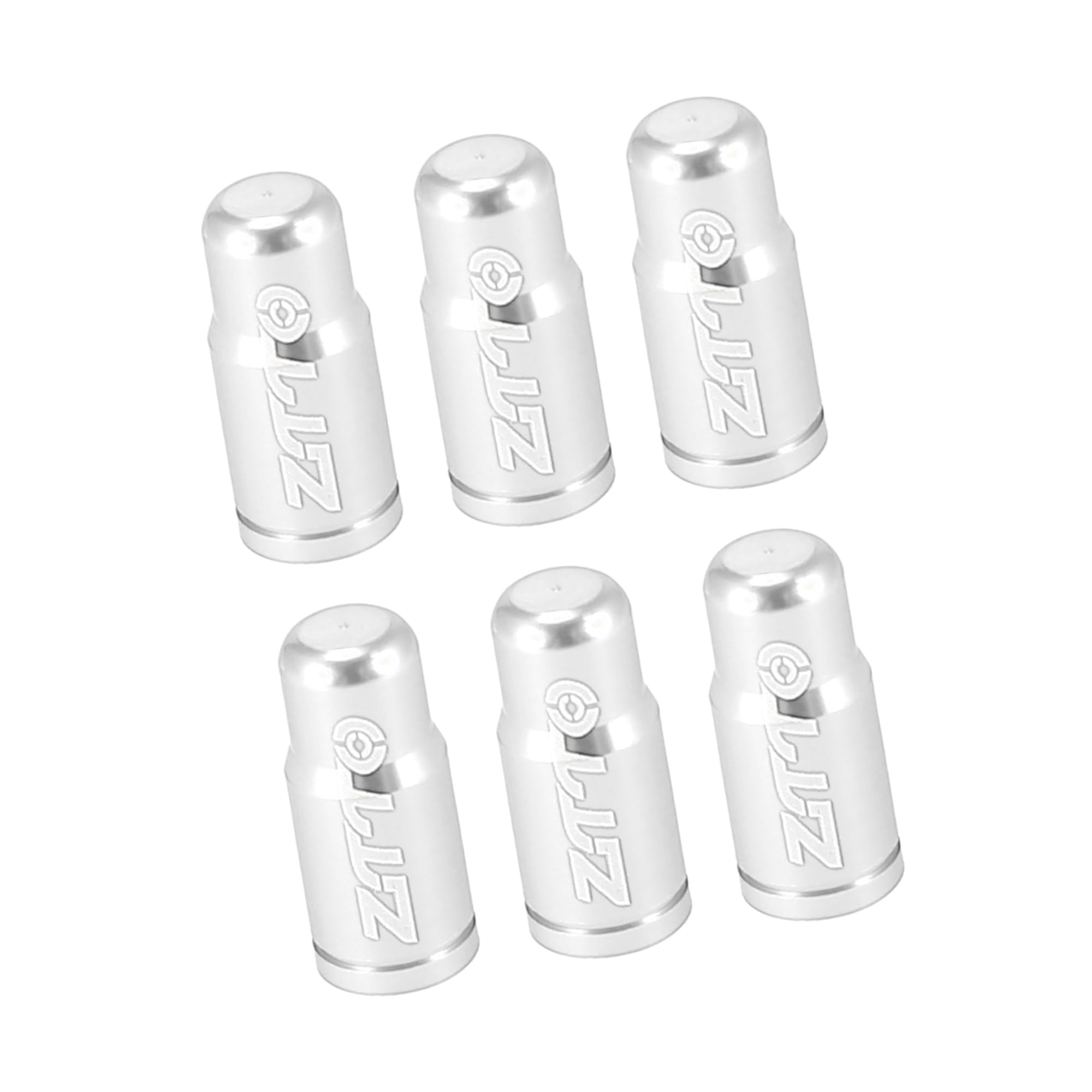A ABSOPRO Tire Valve Caps Dust Covers for Bicycle Road Bike Silver Set of 6