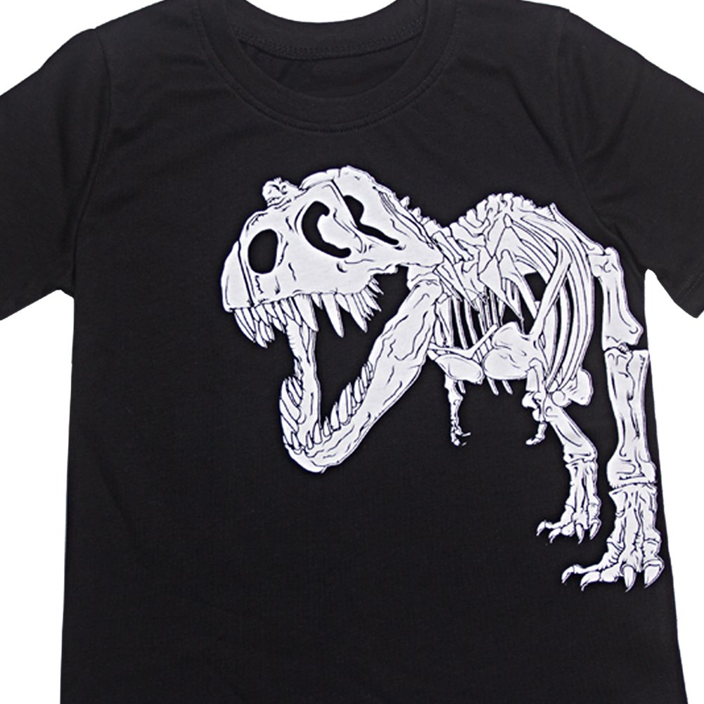 Kids Pajamas Toddler Dinosaur Pjs Cartoon Sleepwear 100% Cotton Black 5T