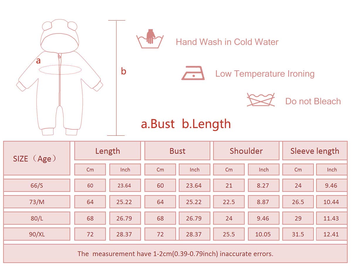 Happy Cherry Baby Snowsuit Winter Coat Warm Hoodie Romper Puffer Jacket