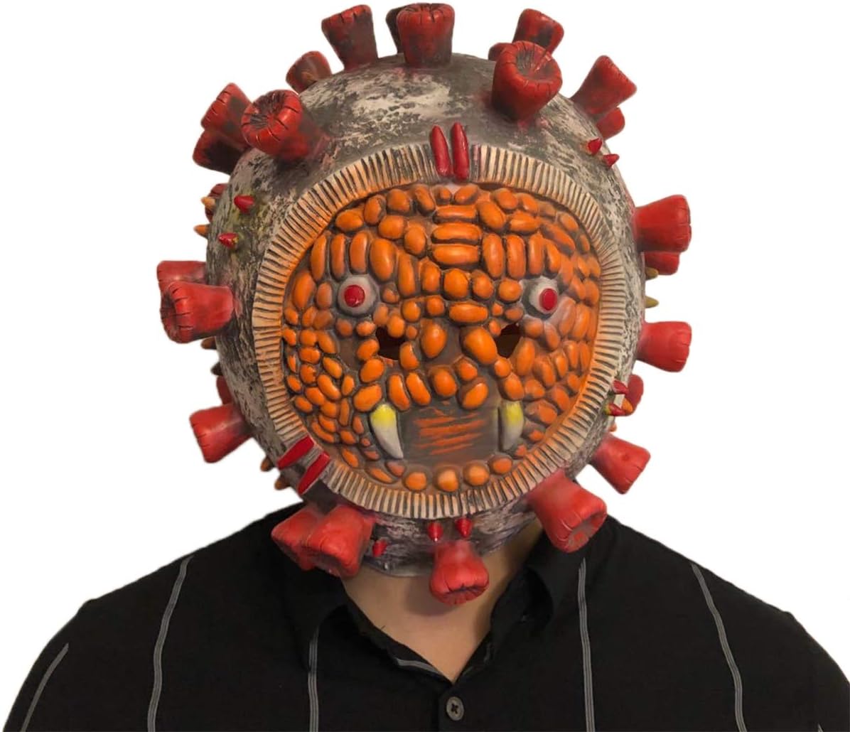 Cosplay Head Mask, Horror Virus Germs Bacterial Mask For Halloween Cosplay Costume Party Decoration