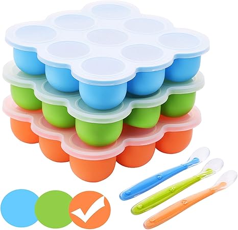 Babynahrung Aufbewahrung Gefrierbehalter Von Alle Sorten Mit Auslaufsicherem Verschluss Das Gefriertablett Eiswurfeln Babykost In Portionen Und Als Behalter Fur Babybrei Spulmaschinenfest Amazon De Kuche Haushalt