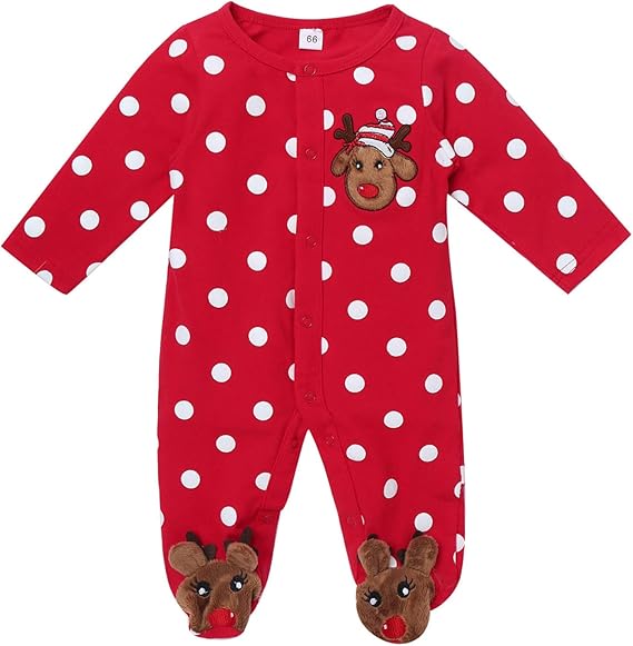 Amazon Co Jp Iiniim ベビー服 クリスマス ロンパース 新生児服 女の子 赤ちゃん服 かわいい 前開きボタン ジャンプスーツ 秋冬 肌着 パジャマ 人気 子供服 撮影 出産お祝い 誕生日祝い 服 ファッション小物