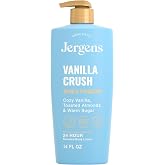 Jergens Shea Fusion Vanilla Crush Body Lotion, Dry Skin, 14 fl oz | Shea Butter and Vitamin E Moisturizing Lotion, Vanilla Scent, Dry Skin Relief, Women, Daily Hydration