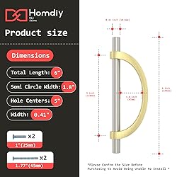homdiy 2 Pack Brushed Nickel Cabinet Pulls