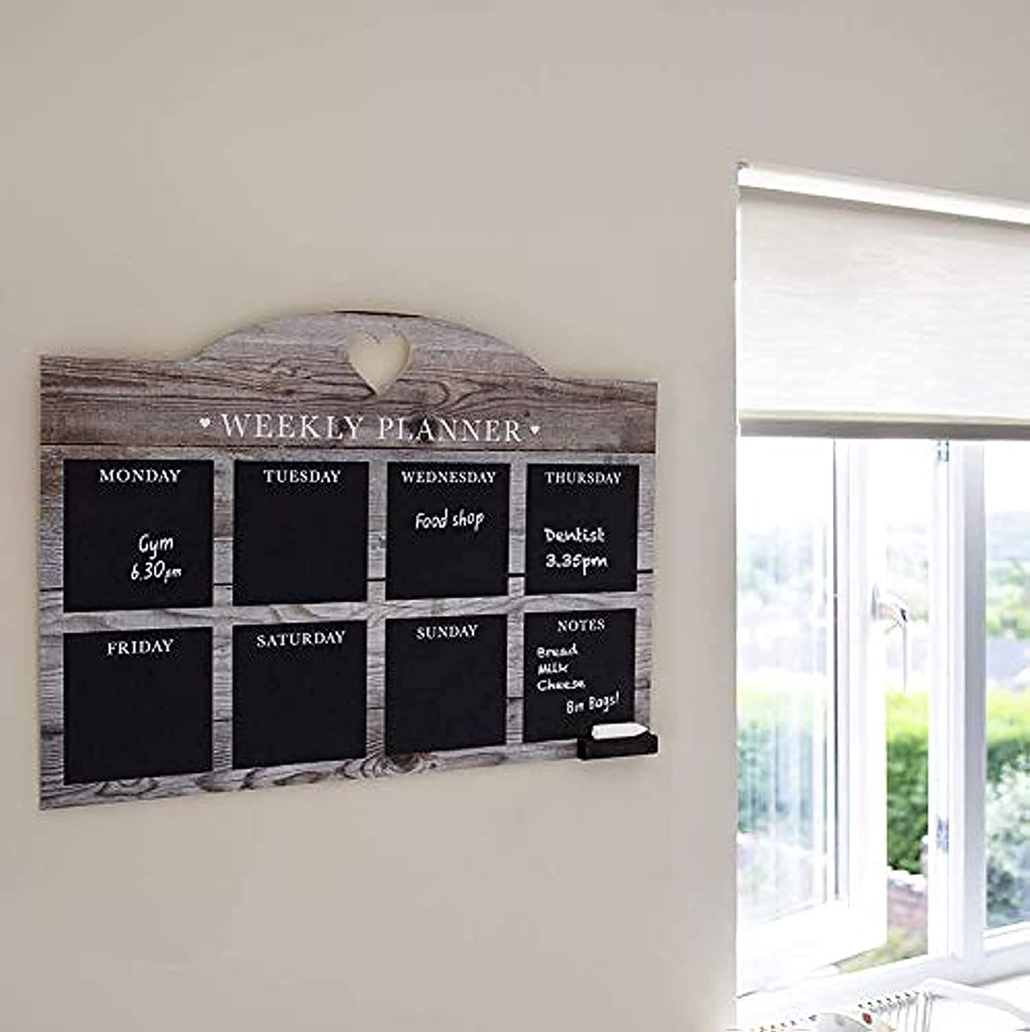 Chalkboards UK | Chalkboard Weekly Planner, Wood Effect, 575 x 410 mm