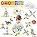 ETI Toys, STEM Learning, 80 Piece Konnectin Geometry Snowflakes. Build Rocket, Dog and More. 100 Percent Safe, Fun, Creative Skills Development. Gift, Toy for 3, 4, 5 Year Old Boys and Girls