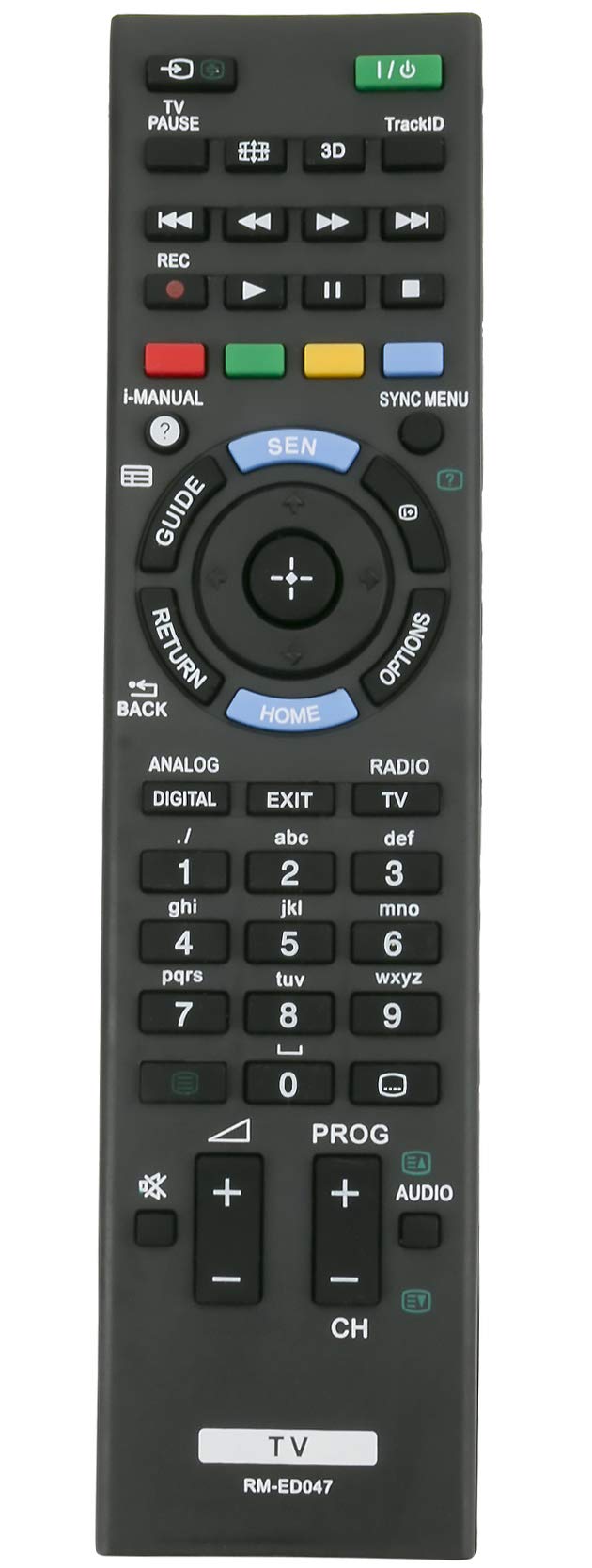 VINABTY RM-ED047 Replaced Remote For Sony KDL-55HX853 KDL-40HX750 KDL-32R420B KDL-40BX421 KDL-32HX751 KDL-32HX750 KDL-65X830B KDL-37L4000 KDL-40S4100 XBR-85X950B KDL-19M4000 KDL-55HX855 KDL-46S4100 TV